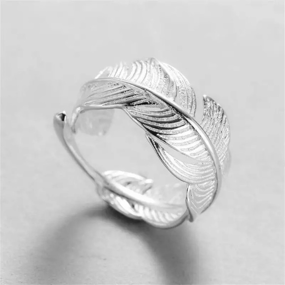 “Adrift” Minimalist Boho Feather Adjustable Ring - Picture 9 of 9